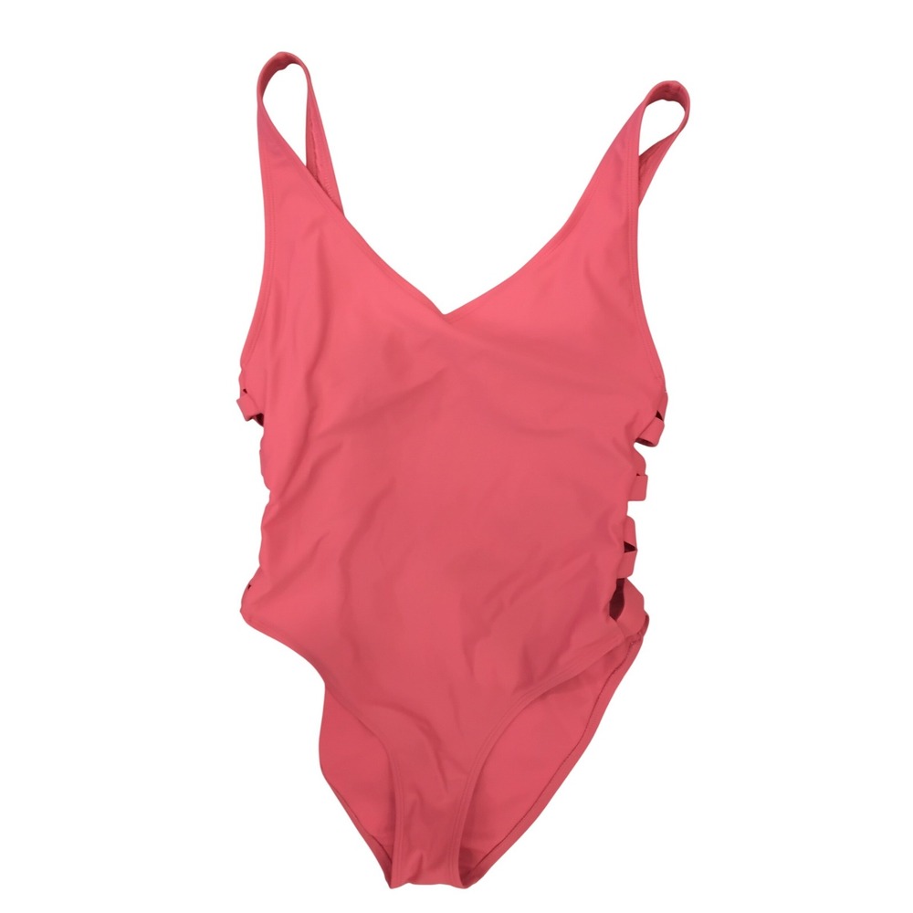 Xhilaration Womens Coral Pink Side Cutout‎ One Piece Swimsuit Size L